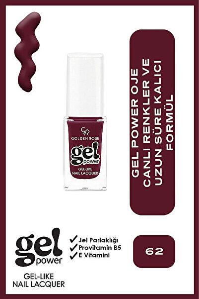 Golden Rose Gel Power Nail Lacquer-62-Jel Oje