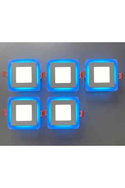 CNL 5 li Paket Kare Sıva Altı Led Spot Aydınlatma 6 WATT Çift Renk 3 Kademe M...