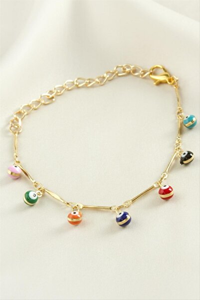 ZERO LAND Gldisptm Top Nazar Bead (10014) Enamel Bracelet-Colorful