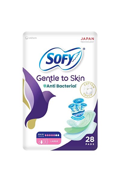 sofy Anti-Bacterial, Large Slim Sanitary Napkin 29cm (28 Pieces)