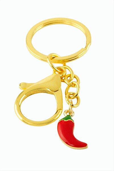 Generic Brand Pepper Enamel Metal Keychain - Yellow