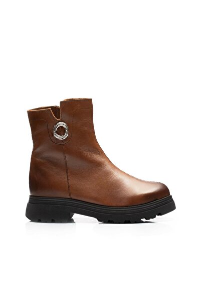 UrbanShoes Botine damă casual din piele naturală, Leofex - 443 Cognac box