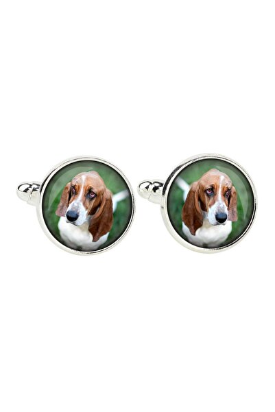 Art - Dog Basset Hound - cufflinks, a shirt accessory, a shirt pendant from t...
