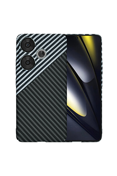 Stef's Cat Калъф за Xiaomi Poco F6, Stef's Cat, Карбонов фибърен корпус, сив