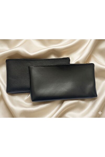 VELORİA BAG & SCARF Veloria Siyah 2 'li Kadın Portföy El & Makyaj Çantası - Ş...