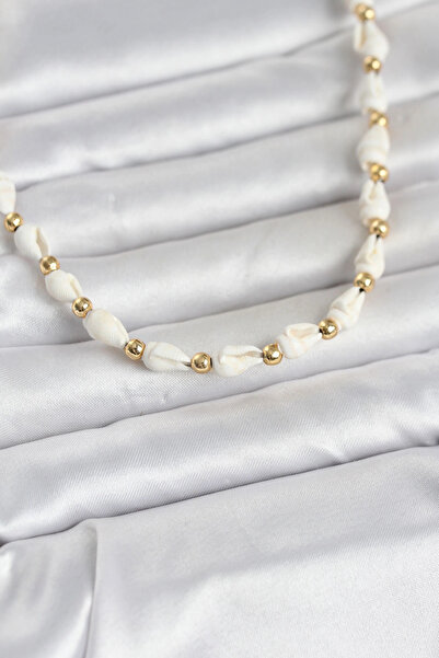shopwave White Natural Sea Shell String Women's Necklace