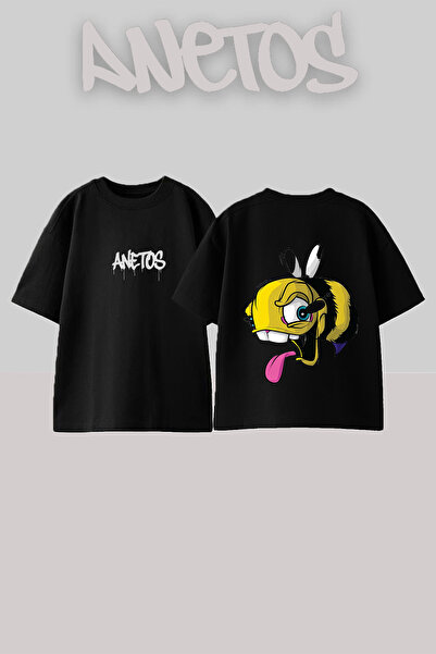 Anetos Μπλουζάκι με σχέδιο καρτούν μέλισσας, με στάμπα στην πλάτη, από βαμβάκ...