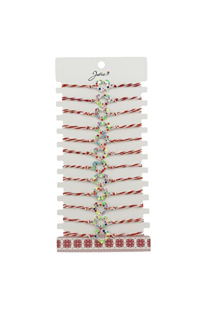 OEM Bratara eleganta Martisor decorativ pentru femei, Snur impletit In alb/Ro...