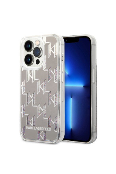 Stef's Cat Θήκη για Apple iPhone 14 Pro, Karl Lagerfeld, Υγρό Γκλίτερ Μονόγρα...