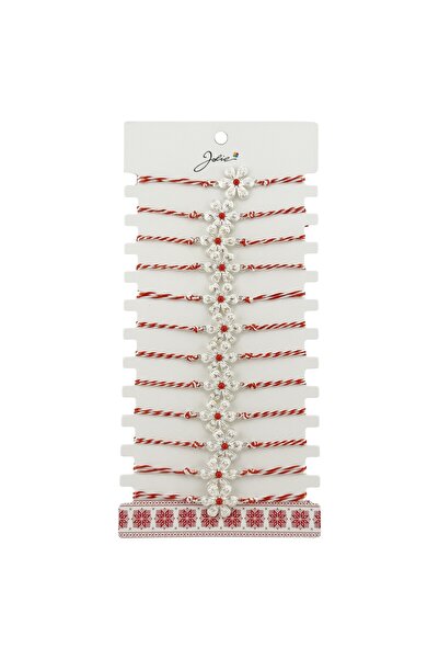 OEM Delicate March 1st Women's Bracelet, White/Bright Red String, Silver Pend...