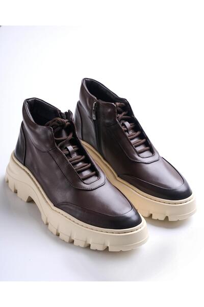 TerziAdemAltun Italian Style Internal and External Natural Leather Suede Men'...