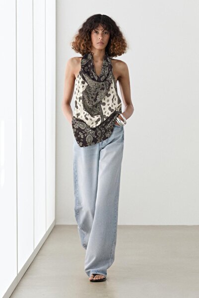 Massimo Dutti Desenli dökümlü halter top