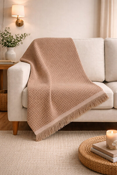 Hig Store Laurel Pamuklu Koltuk Pike Örtüsü 180x220 Doğal Dokulu