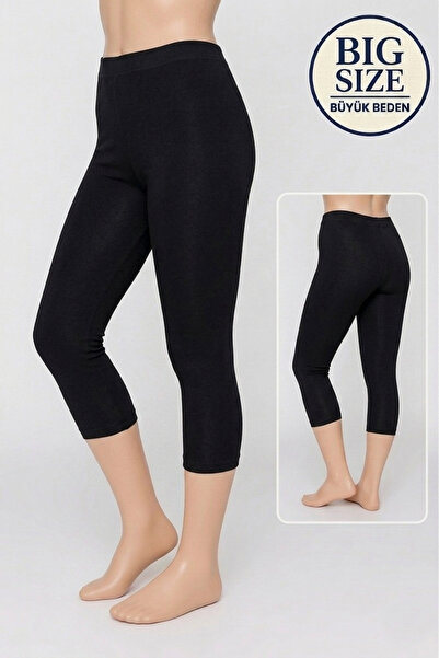 Altınay Plus Size Cotton Women's Leggings High Waist Capri Comfortable Stretc...