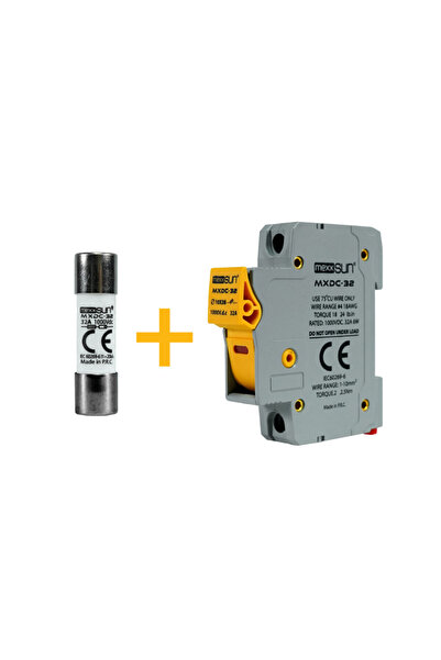 MEXXSUN DC Sigorta + Sigorta Yuvası (32A 1000V) - 12 adet