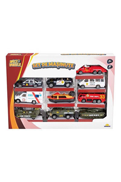 Maxx Wheels Set 10 masinute pentru interventie,