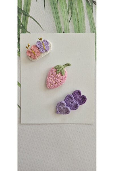 Hand Mother's Since 2024 Baby Handmade Crochet 3-Piece Hairless Baby Hair Cli...