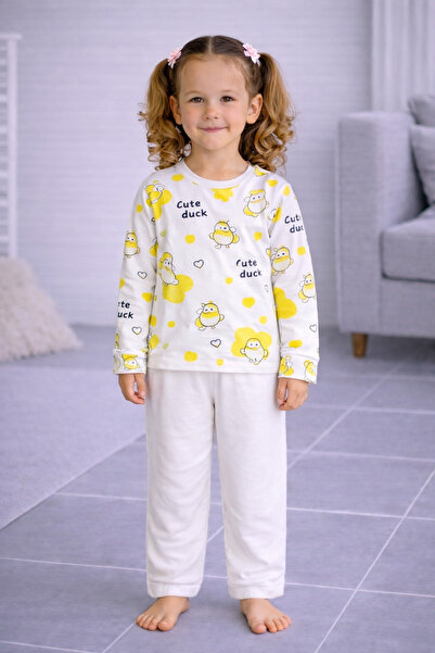 MODABOX Kız Çocuk Tek Üst Pijama Unisex %100 Pamuk Penye Kol Manşetli Rahat K...
