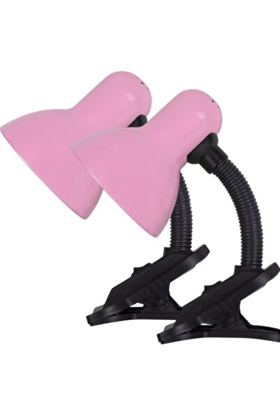 E-ANAMAG Σετ 2 τεμαχίων Φωτιστικό με κλιπ, E27, Επιτραπέζιο, Ροζ