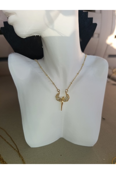 Coolstonejewelery PASLANMAZ ÇELİK MELEK KOLYE