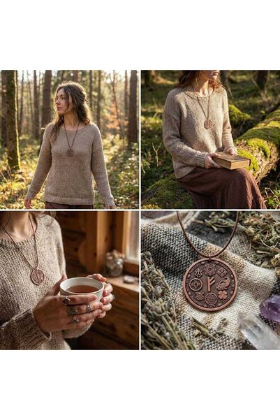 Zib Grips Velvet Copper Fehu Rune Talisman Copper Pendant Handmade Boho Spiritual Gift