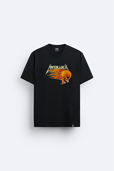 AYDESİGN Metallica Printed Crew Neck Black T-Shirt