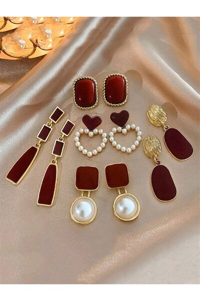 Take Two By Styli Set of 5 - Assorted Embellished Earrings