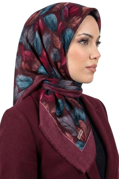 hadiora وشاح نسائي منقوش بريش البرقوق