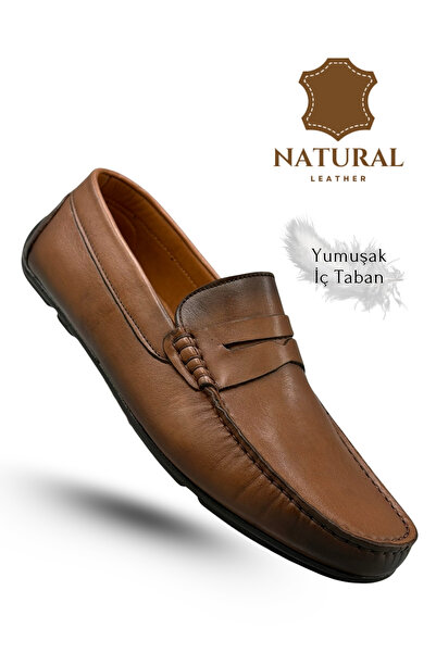 sermoda Erkek Loafer - Hakiki Deri Rok Loafer Erkek Ayakkabı Taba