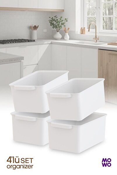 Mowo Home 4 Adet 7 Litre Mutfak düzenleyici, Buzdolabı Düzenleyici, Banyo Düzenleyici, Organizer, Saklama Kabı