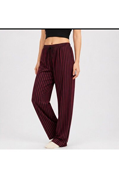OTD STORE Women's Striped Pajama Bottoms Elastic Comfortable Fit Home Wear Pants
