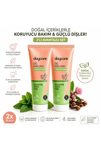 Daycare Karanfil Ve Nane Yağlı Glutensiz Diş Macunu 2'li