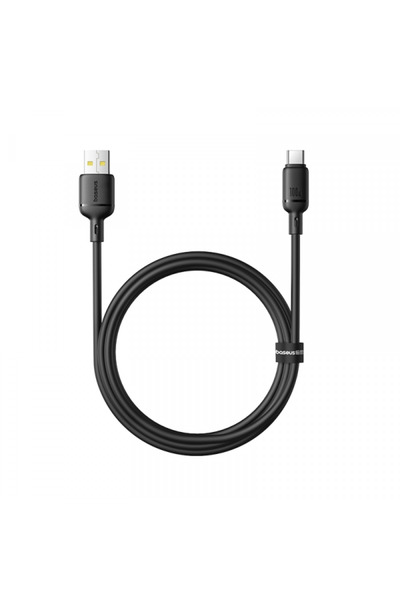 Baseus USB-A - USB-C Μεταξένιο Καλώδιο Δεδομένων και Φόρτισης, 100W, 1μ, Μαύρ...
