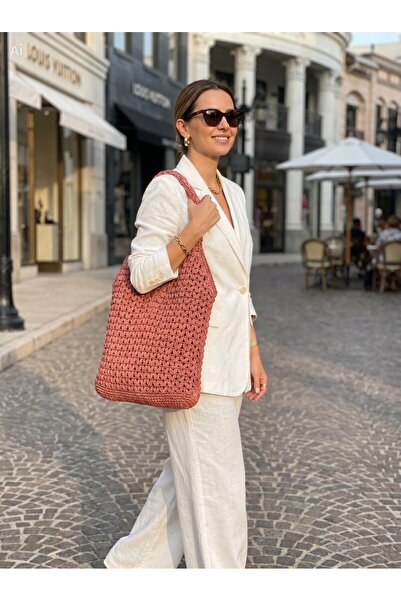 Meya design Modern Knitted Detailed Daily Shoulder Bag - 31 cm X 40 cm