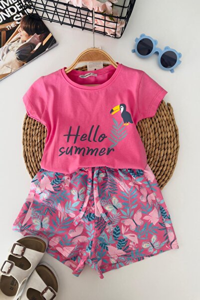 Minigimin Cicileri Komplet šortsa za devojčice "Cicileri Hello Summer" sa pri...