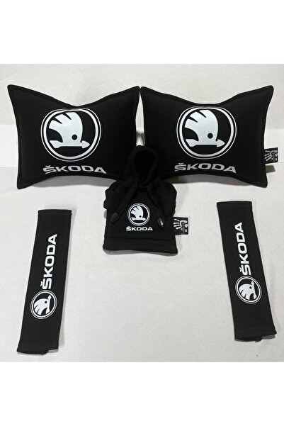 SSS TEKSTİL SİHİRLİELLER35 SKODA LOGOLU 2Lİ BOYUN YASTIĞI 2Lİ EMNİYET KEMER P...
