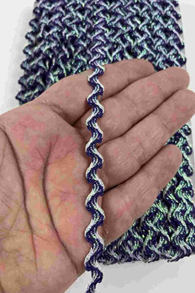 Hobigram Blue Green Lumy Vortiq Embossed Zigzag Decorative Ribbon – Premium R...