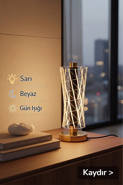 Vivido Home Geometrik Gold Aura Masa Lambası