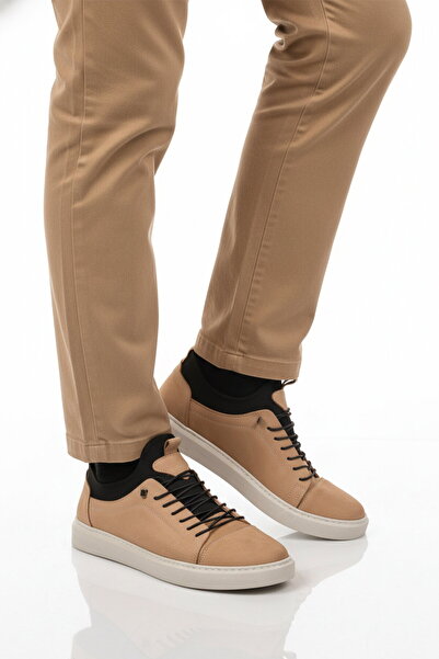 Aspor Sand Nubuck Genuine Leather Men's Casual Shoes
