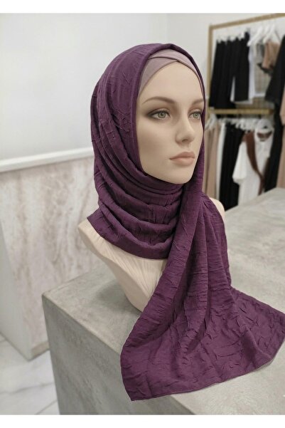 Scarf Bambu Kraş Şal Mürdüm