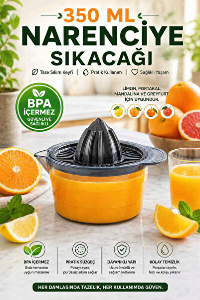 HopeWay Home 350 ml Narenciye Sıkacağı Şeffaf Limon Portakal Sıkacağı Pratik ...