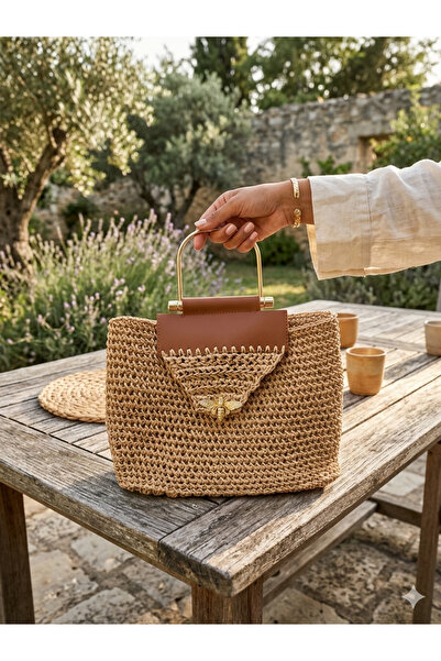 Voiste Hand-Knitted Bag with Paper String Elegance