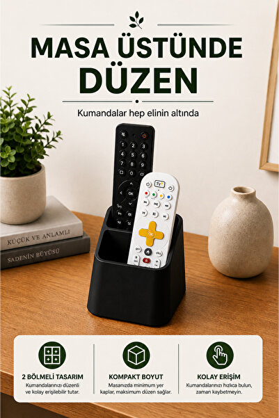eleganzo Kumanda Tutucu, Çift Gözlü TV & Klima Kumanda Standı, Masa Üstü Düze...