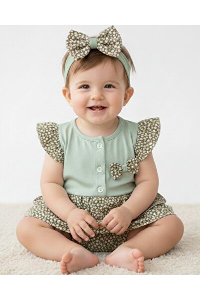 voyyo kids baby Baby Girl Summer Bandana 6-9-12-18-24 Months Floral Patterned...