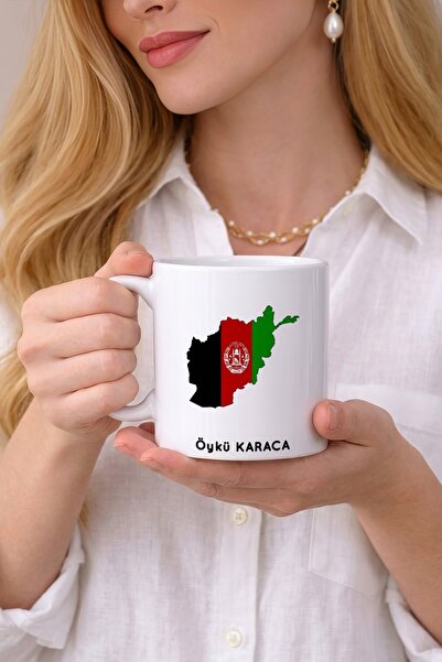 Kirbi Reklam كوب بورسلين مطبوع عليه علم أفغانستان هدية