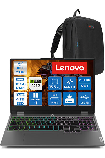 LENOVO Loq 15IRX9 Intel Core I7 13650HX 96GB Ddr5 4tb SSD RTX4060 8gb 115W 15...