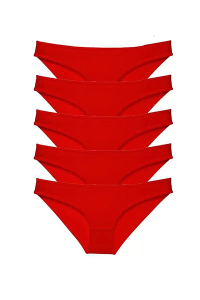 Mestore 5 Pieces Super Eco Set Lycra Women's Slip Panties Red