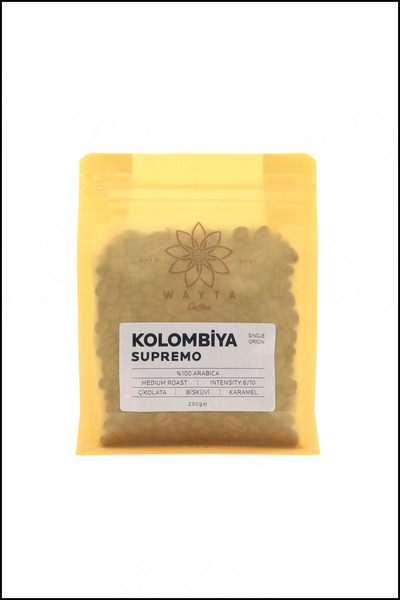 Wayta Coffee Colombia Supremo Çekirdek Kahve 250 g –%100 Arabica Çekirdek Kahve
