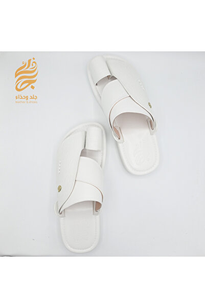 Leather & shoea حذاء مميز ابيض