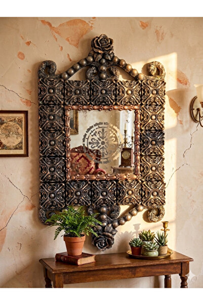 Zeugma Home Designs Ahşap Kenarları Polyester Döküm Ayna,Hediyelik,Duvar Aynası